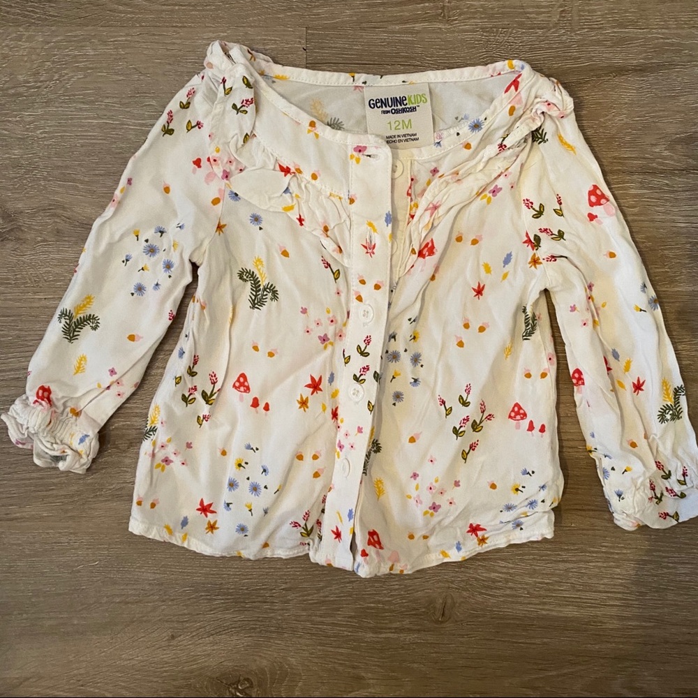 Oshkosh flower shirt size 12 months